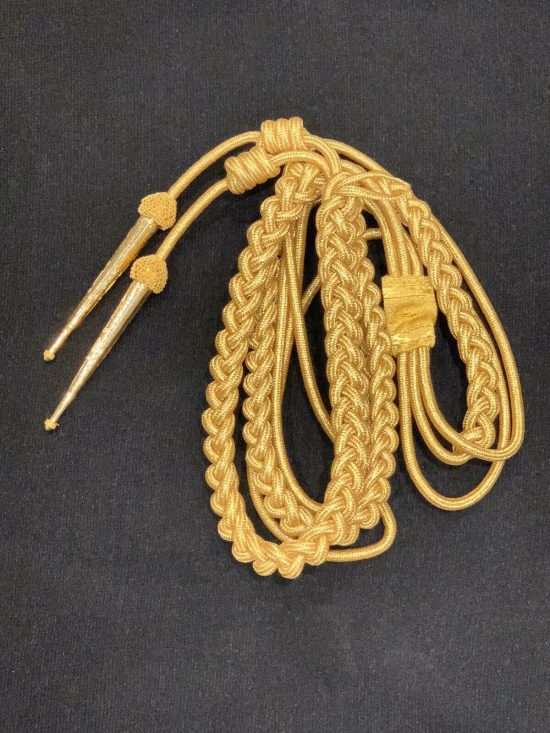 Aiguillette Gold Mylar Army Air Force Navy With Gold Twisted Thread Gold Tips