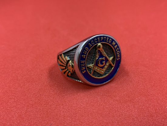 Free And Accepted Masonic Silver & Gold Colour Stainless Steel Ring