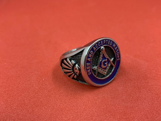 Free And Accepted Masonic Silver Stainless Steel Ring Size 11 Masonic Jewels