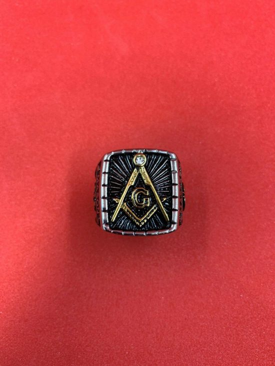 Master Mason Masonic Ring Stainless Steel Freemason Gold Tone Men's ring