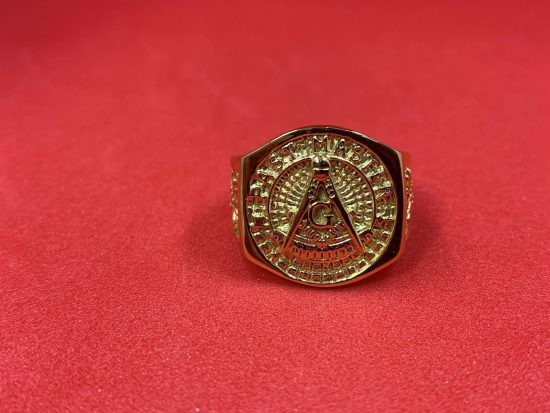 Men's Past Master Degree Masonic Gold Ring York Rite Freemason Ring