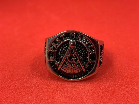 Men's Past Master Degree Masonic Silver Ring York Rite Freemason Ring