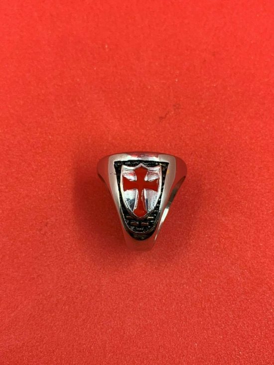 Templar Cross Seal Silver Ring Stainless Steel Masonic Ring Knight Templar Ring