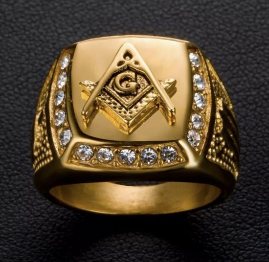 Templar Masons Ring Electro Gold Plated Stainless Steel Masonic Ring Size 11