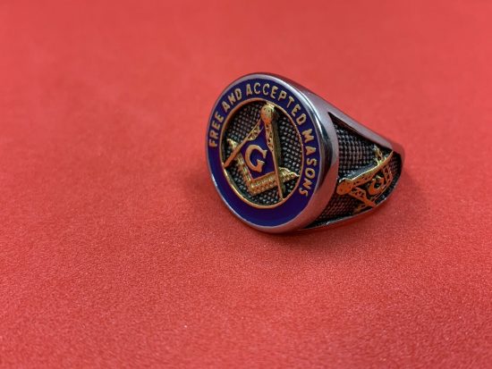 Free And Accepted Masonic Silver & Gold Colour Stainless Steel Ring