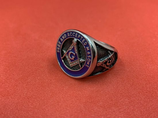 Free And Accepted Masonic Silver Stainless Steel Ring Size 11 Masonic Jewels