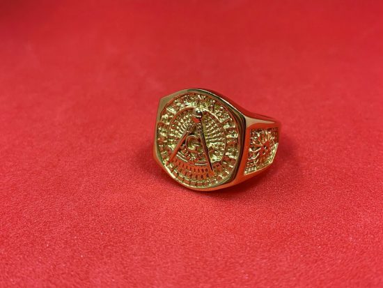 Men's Past Master Degree Masonic Gold Ring York Rite Freemason Ring
