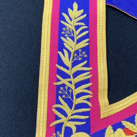 Mark Grand Rank Full Dress Collar Hand Embroidered Masonic Collar Bullion Collar