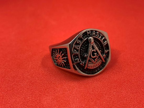 Men's Past Master Degree Masonic Silver Ring York Rite Freemason Ring