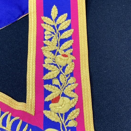 Mark Grand Rank Full Dress Collar Hand Embroidered Masonic Collar Bullion Collar