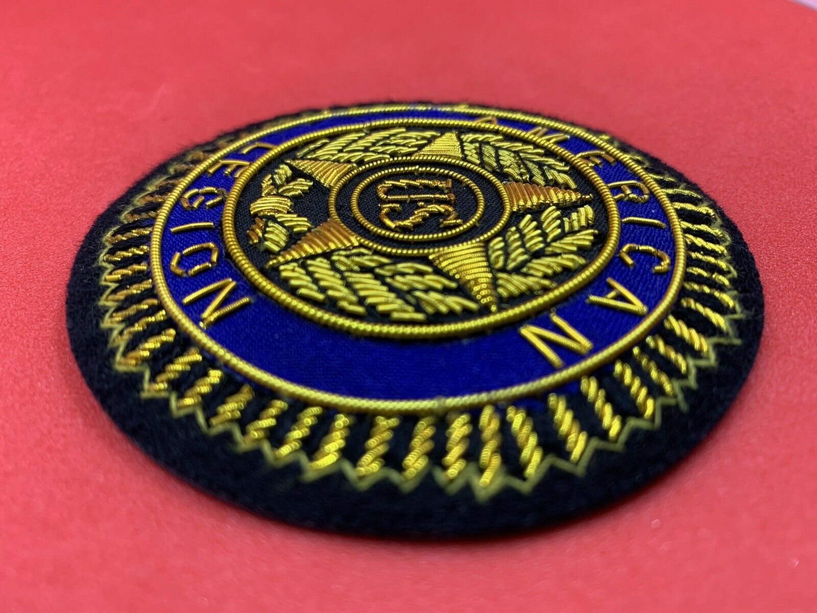 American Legion Blazer Badge USA Military Hand Embroidered Bullion Wire  Blazer Badge