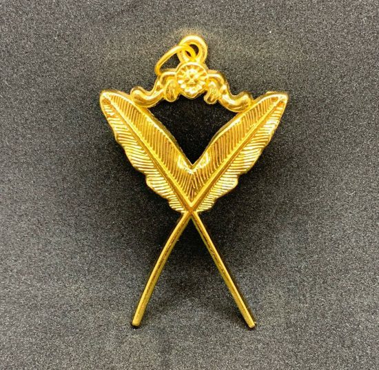 Masonic Regalia Collar Secretary Jewel Gold Tone Masonic Jewel And Wear