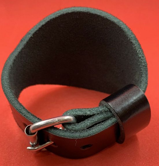 Military Rank Wrist Strap Made With Real Leather For Rank Badges Black