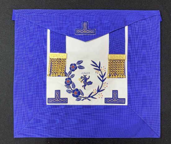 Masonic Craft Grand rank Undress Apron & Collar with Badge Lambskin Junior Apron