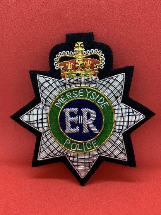 Merseyside Police Embroidered Blazer badge Bullion And Worse Blazer Badge