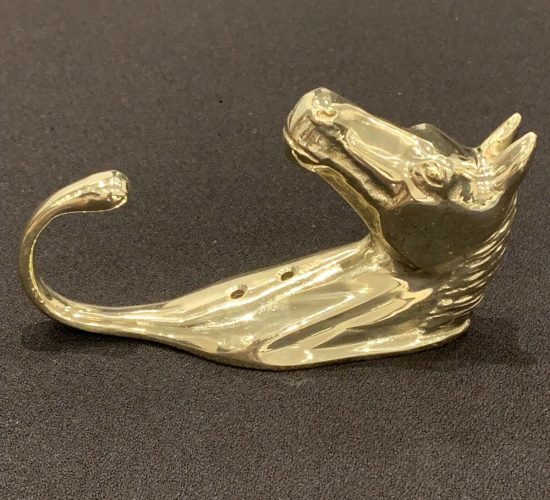 Traditional Brass Horses Head Hook for Tack, or Main House + Horse Brass