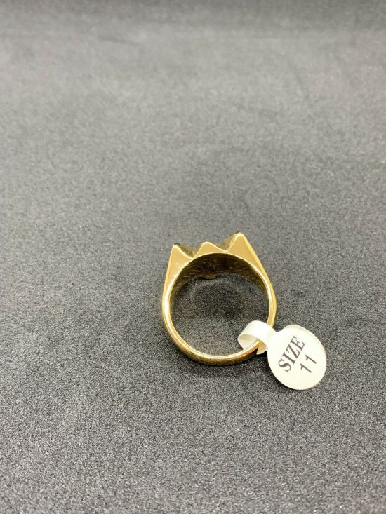 Masonic Regalia Compass And Square Metal Ring With Imitation Stone Gold Colour