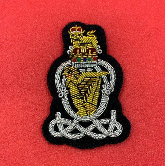 The Queen’s Royal Hussars Cap Badge QRH Hand Embroidered BullionWire Cap Badge