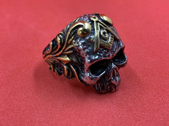 Men’s Clasic Masonic Skull Head Ring Biker Ring Jewellery Stainless Steel Ring