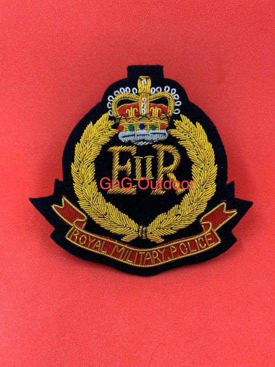 Royal Military Police RMP Blazer Badge Handmade Bullion & Wire Queen’s Crown