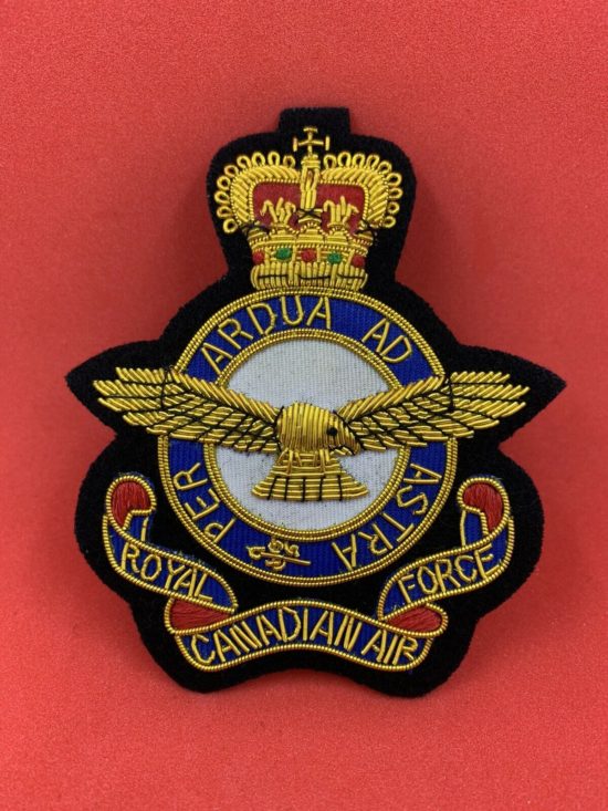 Royal Canadian Air Force Blazer Badge RCAF Bullion And Wire Blazer Badge
