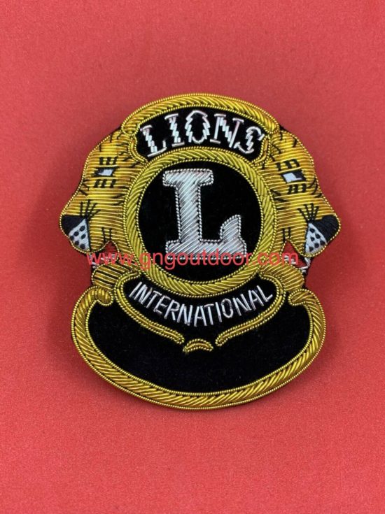 Lions International Blazer Badge Hand Embroidered Bullion Wire Blazer Badge