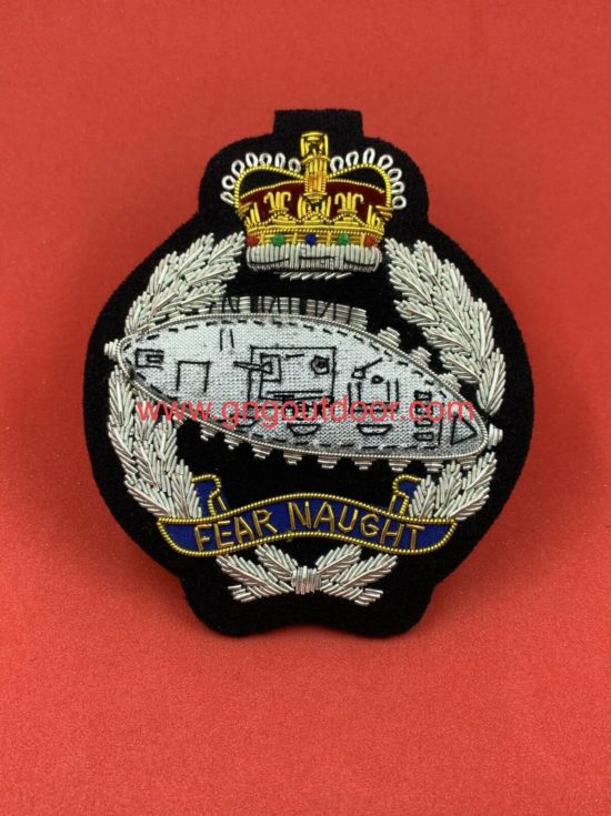 HS Royal Tank Regiment Blazer Badge Hand Embroidered Bullion & Wire Blazer Badge