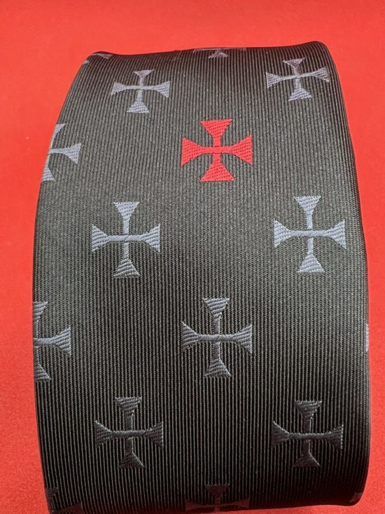 Masonic Knights Templar Tie Knights Templar Cross Neck Tie Handmade Masonic Regalia Neck Tie