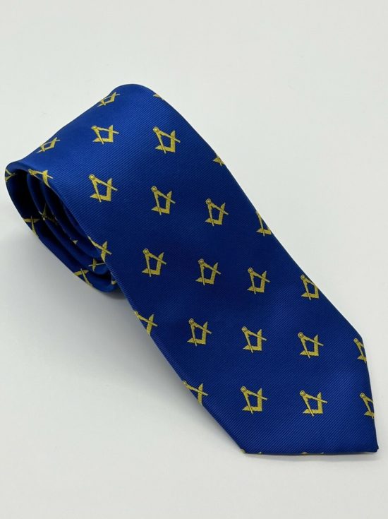 Excellent Quality Masonic Tie Square And Compass Blue Tie Masonic Lodge Gift Tie