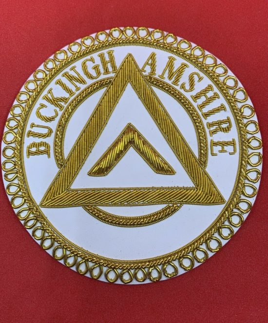 Masonic Apron Badge Buckinghamshire Hand Embroidered With Bullion & Wire Badge