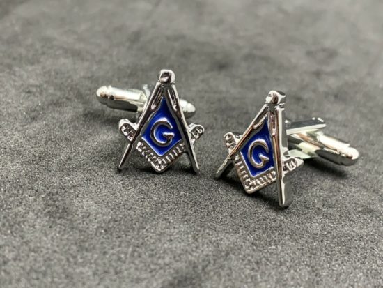 Masonic G Symbol Cufflinks Square And Compass Lodge Gift Silver Cufflinks