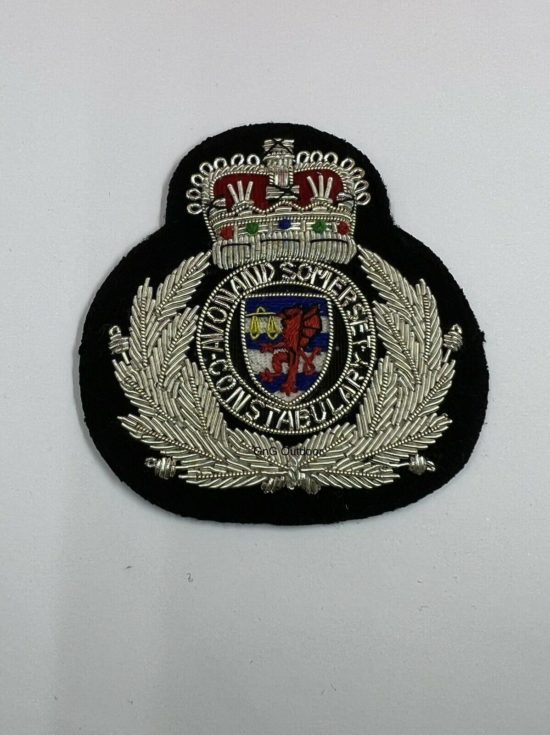 Avon And Somerset Embroidered Bullion Wire Hat Badge Police Cap Badges