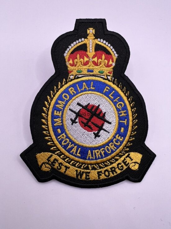 RAF Memorial Flight Badge Royal Air Force King’s Crown Machine Embroidered Patch
