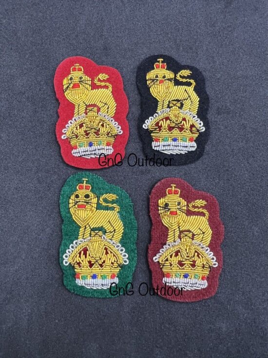King’s Crown General Staff Officer Beret Badge Embroidered Bullion Wire Badge On Black Felt