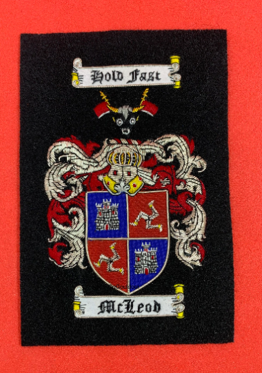 Family Crest Available in Frame Sizes From A5 To A2 Custom Made Hand Embroidered Bullion And Wire Family Crest
