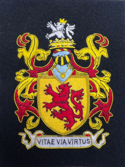 Family Crest Available in Frame Sizes From A5 To A2 Custom Made Hand Embroidered Bullion And Wire Family Crest