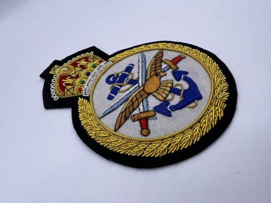 King’s Crown Armed Forces Veterans Blazer Badge Embroidered Bullion Wire Badge