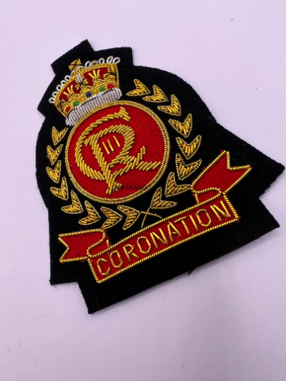 King Charles Coronation Blazer Badge CRIII Hand Embroidered Bullion and Wire Blazer Crest