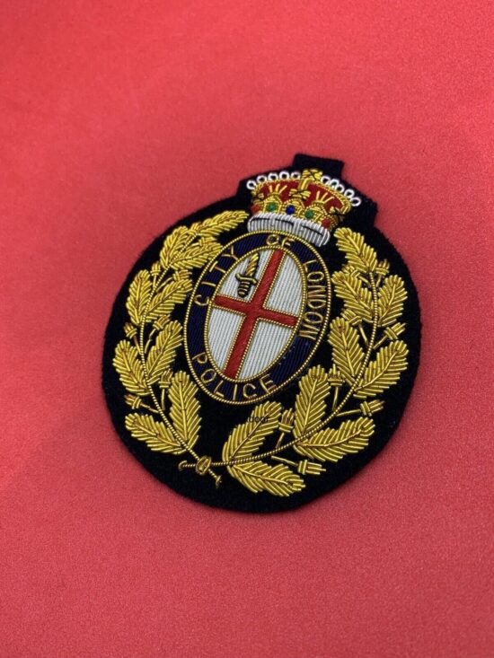 City Of London Police Hand Embroidered Bullion Wire Blazer Badge Police Blazer Badges