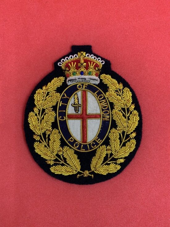City Of London Police Hand Embroidered Bullion Wire Blazer Badge Police Blazer Badges