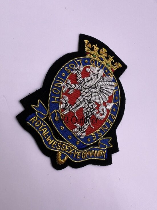 Royal Wessex Yeomanry Blazer Badge RWY Embroidered Bullion Wire Blazer Badge