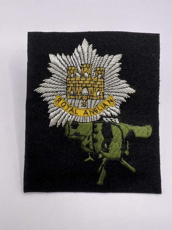 Royal Anglian Milan Platoon Blazer Badge Hand Embroidered Bullion And Wire Badge