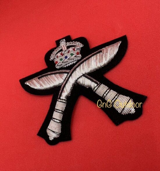 King’s Crown Royal Gurkha Rifles Regiment Embroidered Bullion Wire Blazer Badge