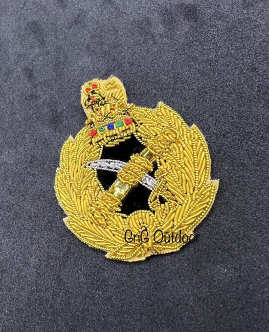 General Officer's Beret Badge General Officer's King’s Crown Hand Embroidered Bullion Wire Badge