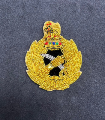 General Officer’s Beret Badge General Officer’s King’s Crown Hand Embroidered Bullion Wire Badge