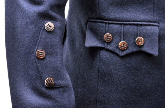 Men's Navy Blue Wool Kilt Jacket With Waistcoat Argyle Wedding Jacket