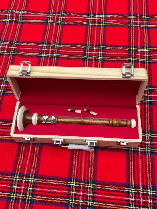 Musical Rosewood Brown Bombard Chanter + 2 Reeds With Hard Case