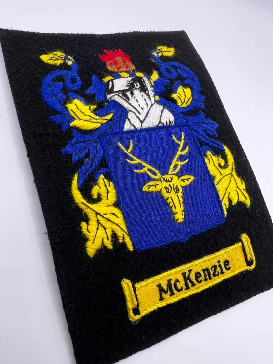 McKenzie Coat Of Arms Hand Embroidered  Blazer Badge McKenzie Embroidered Family Crest Jacket Patch