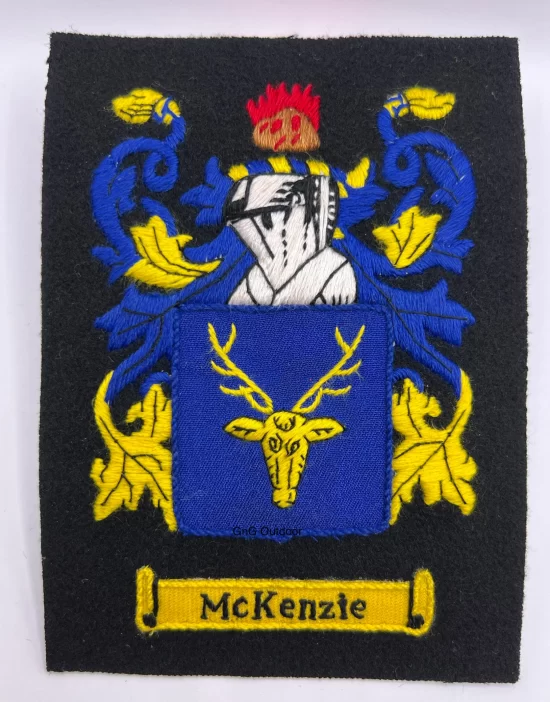 McKenzie Coat Of Arms Hand Embroidered  Blazer Badge McKenzie Embroidered Family Crest Jacket Patch