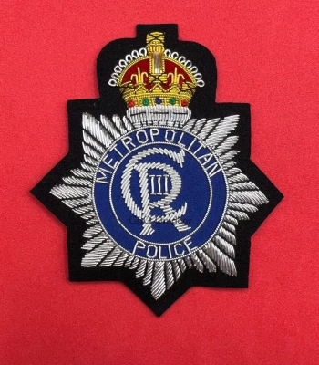 King’s Crown Metropolitan Police Hand Embroidered Bullion Wire Blazer Badge Police Blazer Badges
